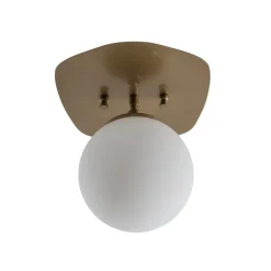 Loftlampe Well, guldfarvet, glas, Ø 20 cm, E14