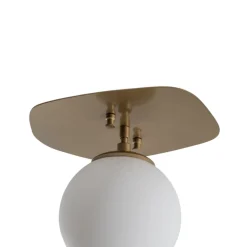 Loftlampe Well, guldfarvet, glas, Ø 20 cm, E14