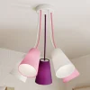 Loftlampe Wire Kids 5 lyskilder, hvid/pink/violet