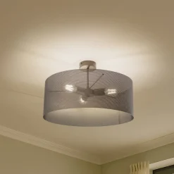 Loftlampe Zofia, kaffebrun, metal, Ø 50 cm, 3 lyskilder, E27