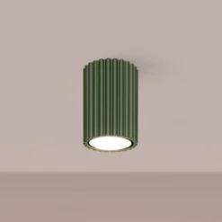 Loftslampe ALORA, olivengrøn, Ø 7 cm, metal, GU10