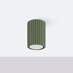 Loftslampe ALORA, olivengrøn, Ø 7 cm, metal, GU10