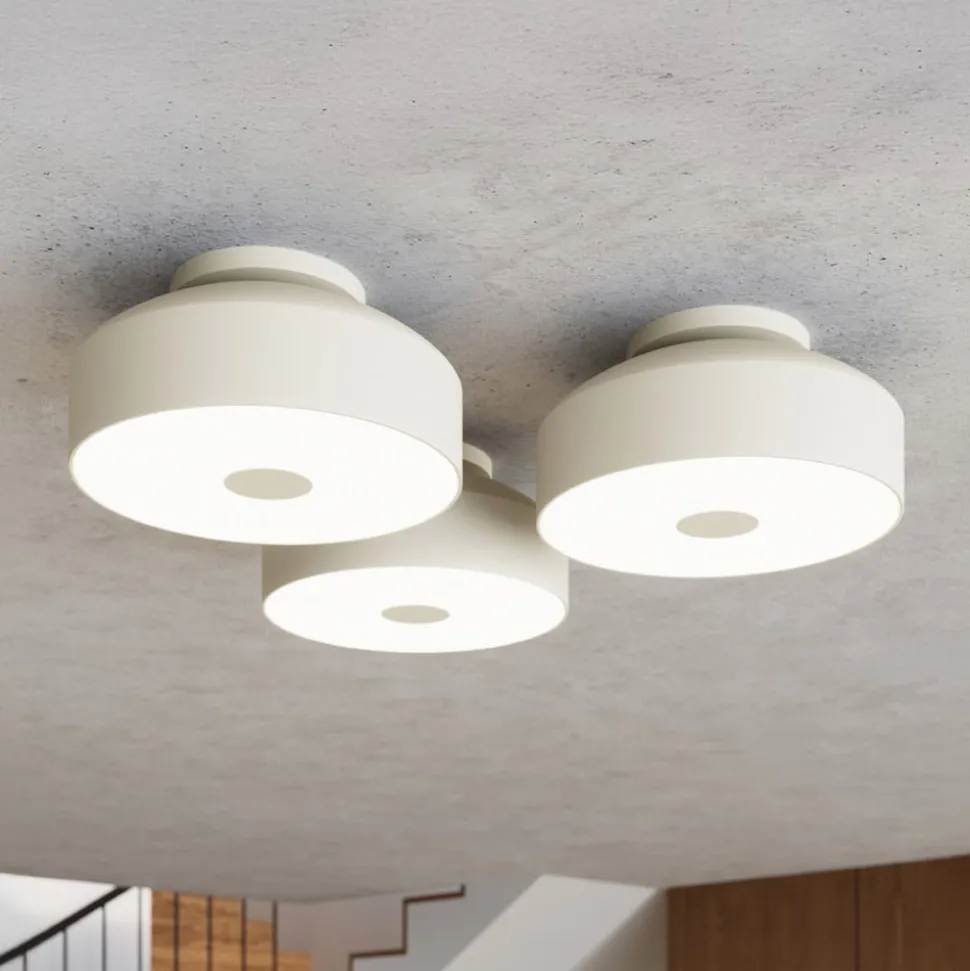 Loftslampe CLARO, beige, Ø 30 cm, metal, 4 x E27