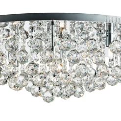 Loftslampe Hanna krom glas krystal kugler 80 cm
