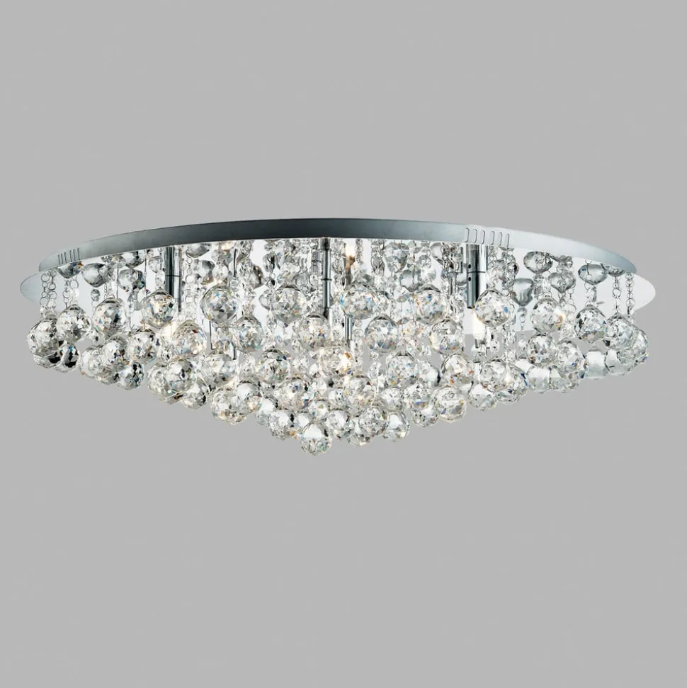 Loftslampe Hanna krom glas krystal kugler 80 cm