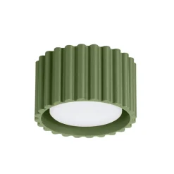 Loftslampe RIBLA, olivengrøn, Ø 10 cm, metal, GX53