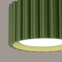Loftslampe RIBLA, olivengrøn, Ø 10 cm, metal, GX53