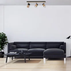 Loftspot Baron, 3 lyskilder, sort/træ