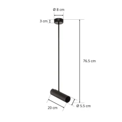 Loftspot Eye Super, højde 76 cm, sort