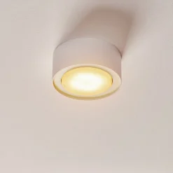Loftspot Flea i stål, hvid