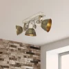 Loftspot Gearwood, 3 lyskilder bronze