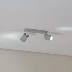Loftspot Livia, grå, 35 cm, 2 lyskilder, metal, GU10