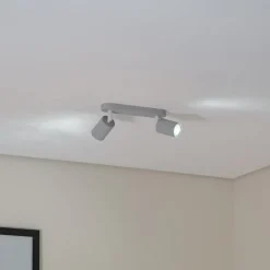 Loftspot Livia, grå, 35 cm, 2 lyskilder, metal, GU10