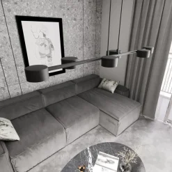 Loftspot, Megara, længde 80 cm, metal, 6 lyskilder.
