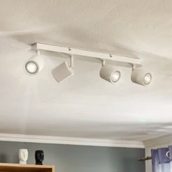Loftspot Modo i stål, hvid, 4 lyskilder