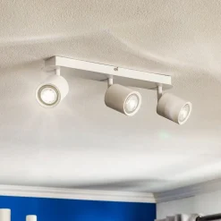 Loftspot Modo i stål, hvid, 3 lyskilder