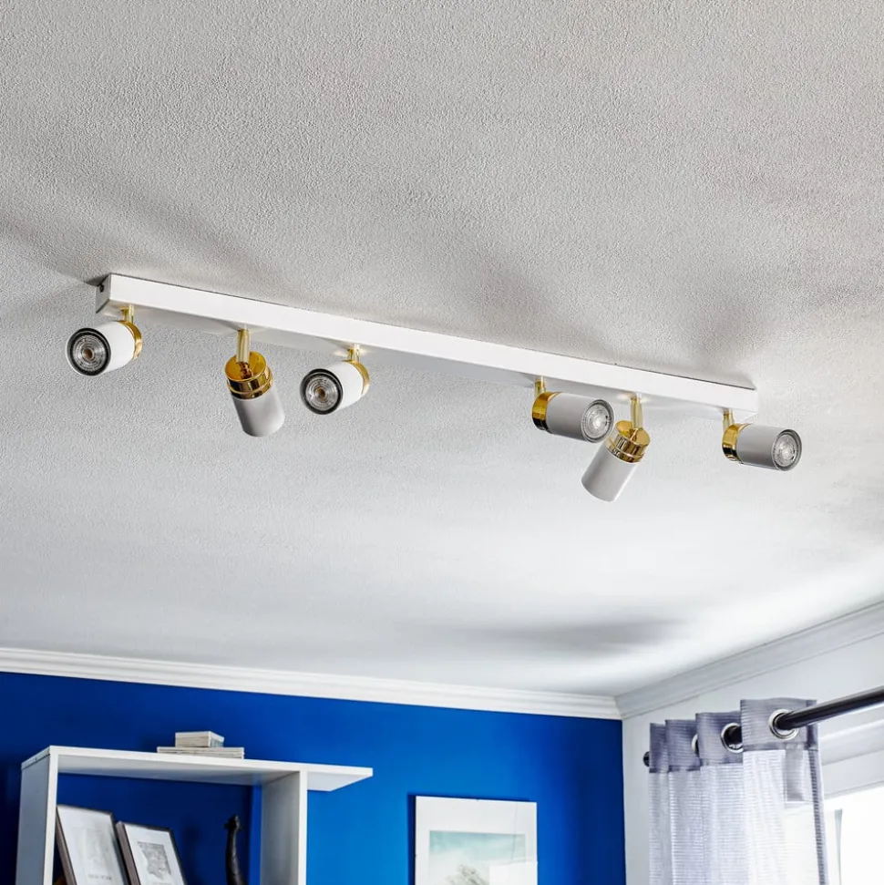 Loftspot Rondo hvid/guld 6 lyskilder
