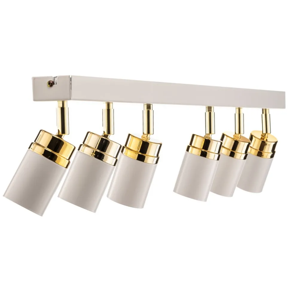 Loftspot Rondo hvid/guld 6 lyskilder