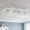 Loftspot Round, hvid, 4 lyskilder lineær
