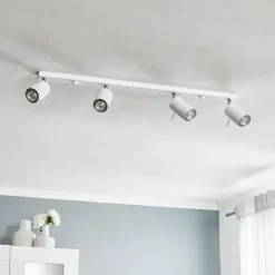 Loftspot Round, hvid, 4 lyskilder lineær