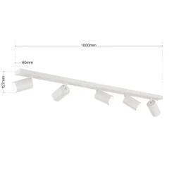 Loftspot Sean, hvid, 5 lyskilder, aluminium, GU10
