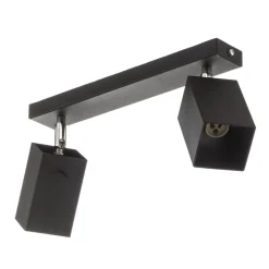 Loftspot Square, sort, 2 lyskilder