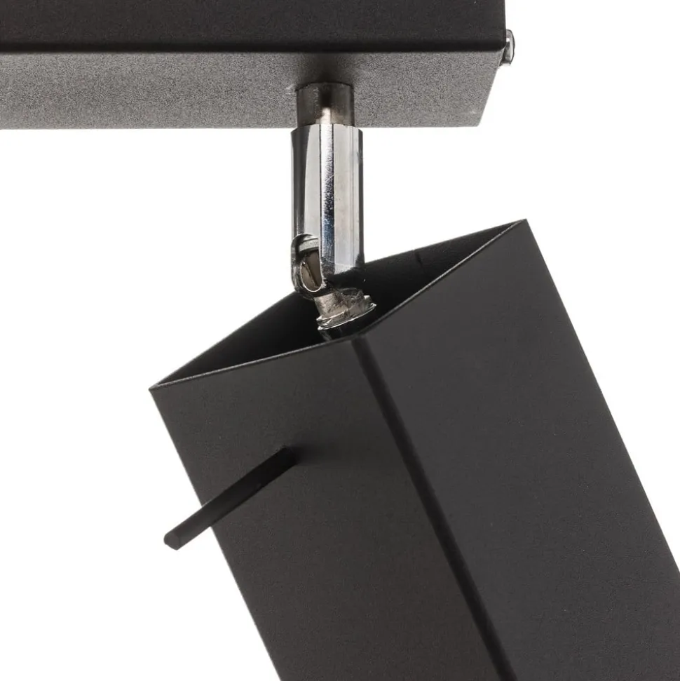 Loftspot Square, sort, 2 lyskilder