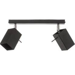 Loftspot Square, sort, 2 lyskilder