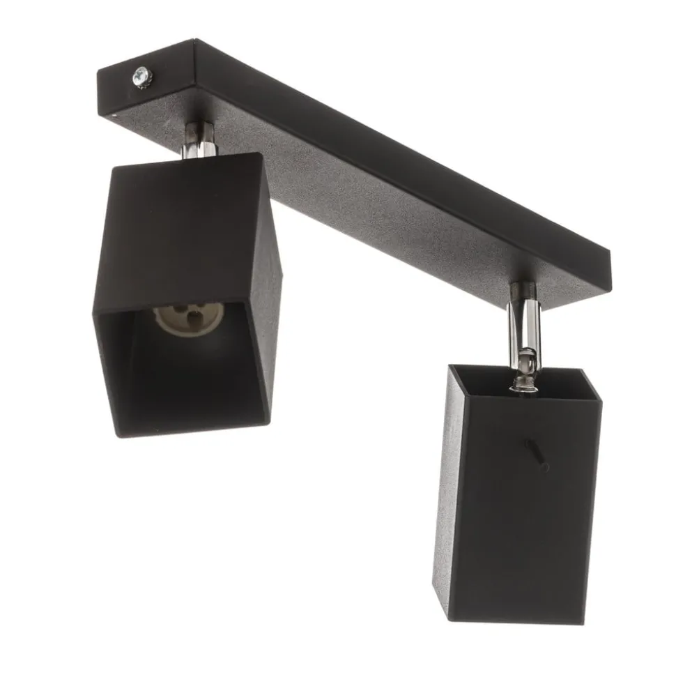 Loftspot Square, sort, 2 lyskilder