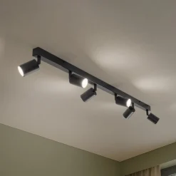 Loftspot Top, sort, 127 cm, 6 lyskilder, metal, GU10