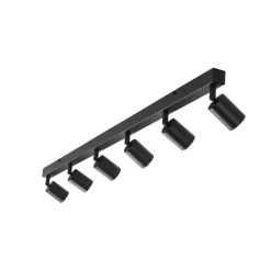 Loftspot Top, sort, 127 cm, 6 lyskilder, metal, GU10
