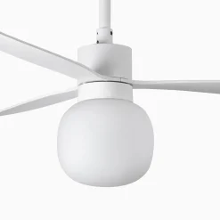 Loftventilator Amelia Ball, LED-lampe, hvid