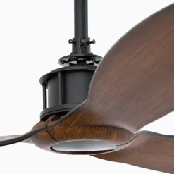 Loftventilator Just Fan M, sort/mørkt træ
