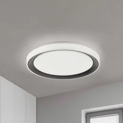 LOLA Smart Disc LED-loftlampe, sort/hvid, RGBW