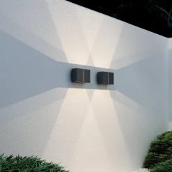 LOOM DESIGN Ask udendørs LED-væglampe op/ned sort