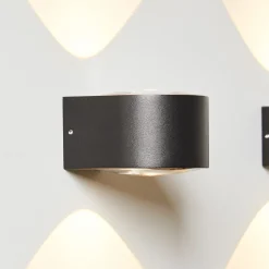 LOOM DESIGN Frey LED-væglampe IP65 2x6W sort