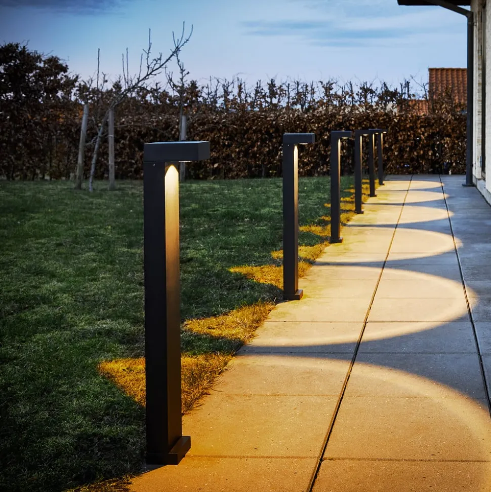 LOOM DESIGN LED-gadelampe Arn, corten, højde 70 cm, aluminium