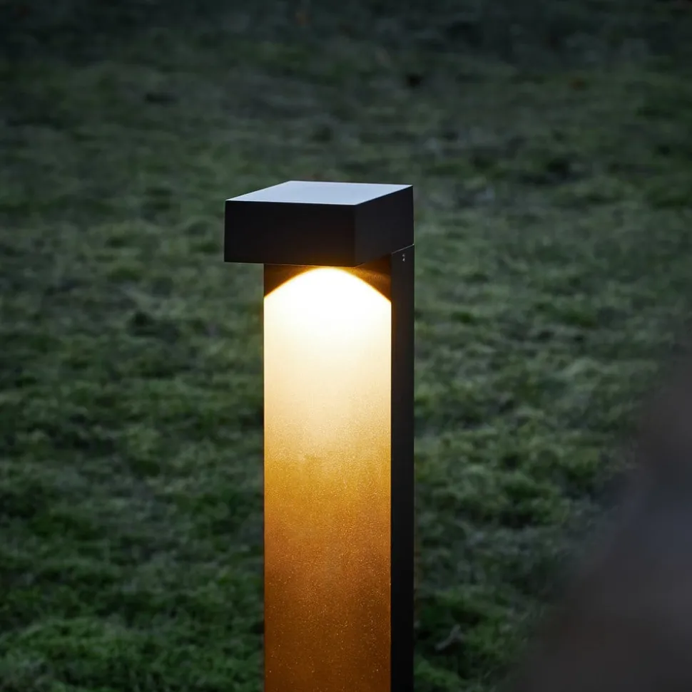 LOOM DESIGN LED-gadelampe Arn, corten, højde 70 cm, aluminium