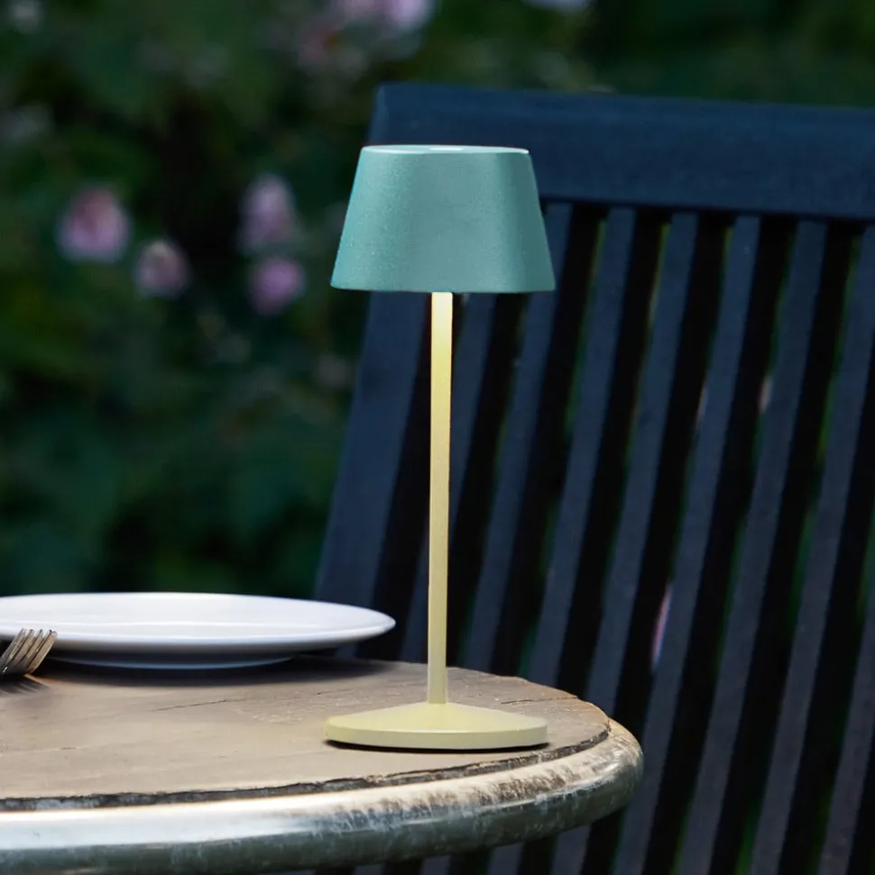 LOOM DESIGN LED genopladelig bordlampe Modi Micro, IP65 grøn-grå