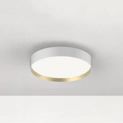 LOOM DESIGN LED-loftlampe Lucia, hvid/guldfarvet Ø 35 cm