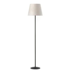 Loris gulvlampe, sort, sandbeige skærm