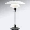 Louis Poulsen bordlampe PH 3 1/2-2 1/2, krom/hvid, 47 cm