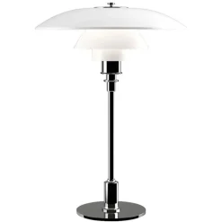 Louis Poulsen bordlampe PH 3 1/2-2 1/2, krom/hvid, 47 cm