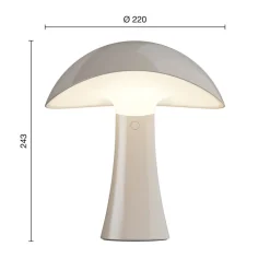 Louis Poulsen LED-bordlampe Rumee 220, grå, IP44
