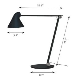 Louis Poulsen NJP bordlampe, fod, 3.000 K mørkegrå