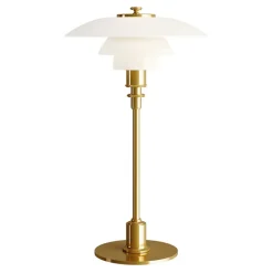 Louis Poulsen PH 2/1 bordlampe, messing-hvid