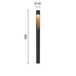 Louis Poulsen vejlampe Flindt, 940 sort 70 cm fod 24 V