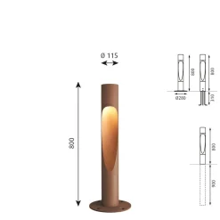 Louis Poulsen Vejlampe 830 rust 80 cm dæmpbar sokkel jordforbindelse