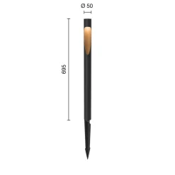 Louis Poulsen Vejlampe 827 sort 70 cm stikdåse