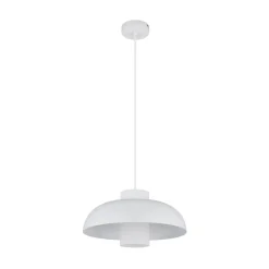Lowe pendellampe, mat hvid, Ø 38 cm, metal